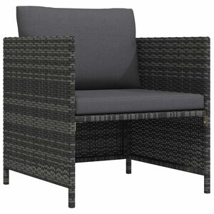 vidaXL Hagesofa med puter gr&aring; polyrotting
