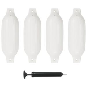 vidaXL B&aring;tfender 4 stk hvit 41x11,5 cm PVC