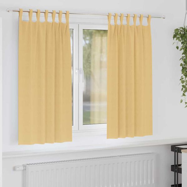 vidaXL M&oslash;rkleggende Gardiner med Ringer 2 pcs Beige 175 x 140 cm