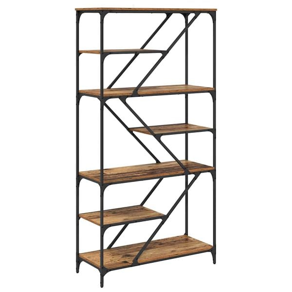 vidaXL Bokhylle Gamle tre 91 x 36 x 176 cm Konstruert tre