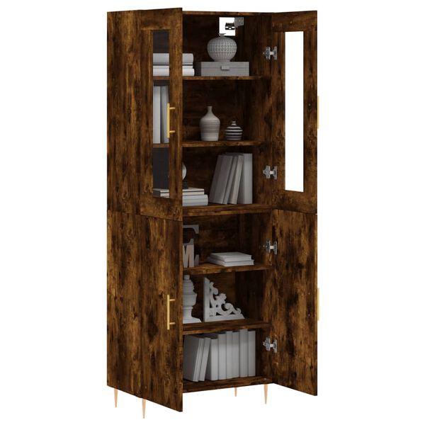 vidaXL Highboard r&oslash;kt eik 69,5x34x180 cm konstruert tre