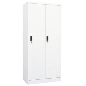 vidaXL Garderobe hvit 80x50x180 cm st&aring;l