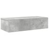 vidaXL Vegghylle med skuffer betonggr&aring; 60x26,5x15 cm konstruert tre
