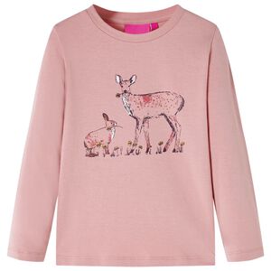 vidaXL T-skjorte for barn med lange ermer rosa 128