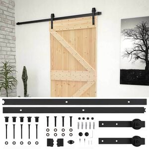 vidaXL Skyved&oslash;r 80 x 210 cm Heltre furu Naturlig og svart
