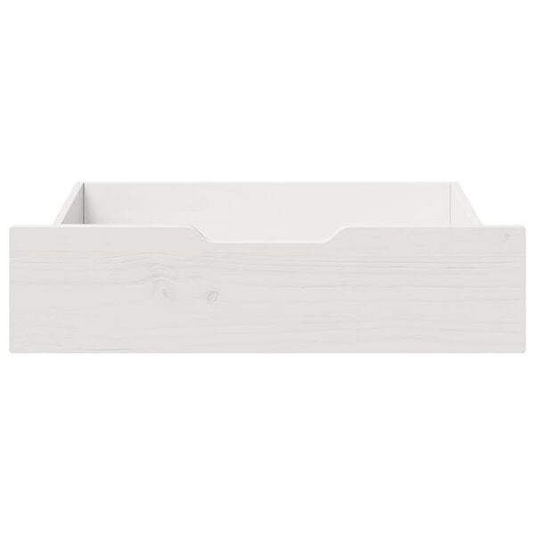 vidaXL Sengeskuffer med hjul 2 stk hvit 75x55x17 cm heltre furu