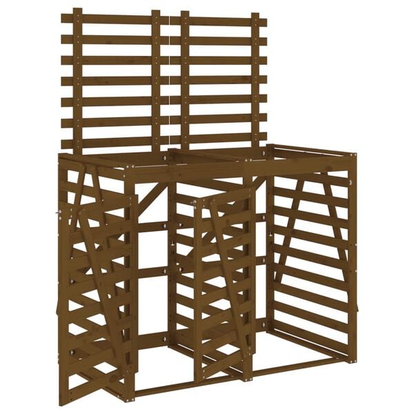 vidaXL Dobbelt s&oslash;ppeldunkskur honningbrun heltre furu