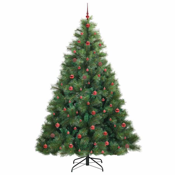 vidaXL Kunstig juletre med 300 LED med stativ gr&oslash;nn 240 cm PE og PVC