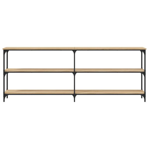 vidaXL Konsollbord Sonoma eik 200x29x75 cm konstruert tre