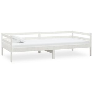 vidaXL Dagseng hvit heltre furu 90x200 cm
