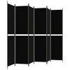 vidaXL Romdeler 6 paneler svart 300x220 cm stoff
