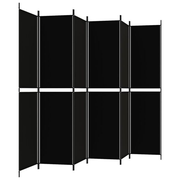 vidaXL Romdeler 6 paneler svart 300x220 cm stoff