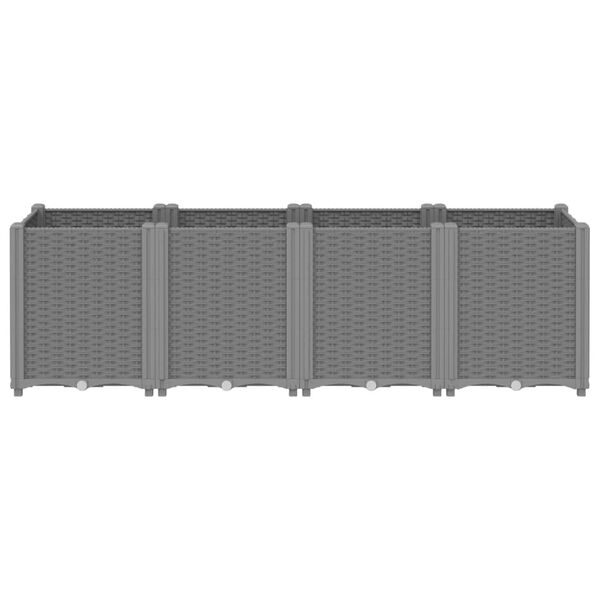vidaXL Plantekasse lysegr&aring; 160x40x53 cm PP