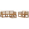 vidaXL Utend&oslash;rs sofa-sett 6 pcs Naturlig Solid akasietre