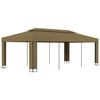 vidaXL Paviljong med dobbelt tak 3x6 m gr&aring;brun 180 g/m&sup2;