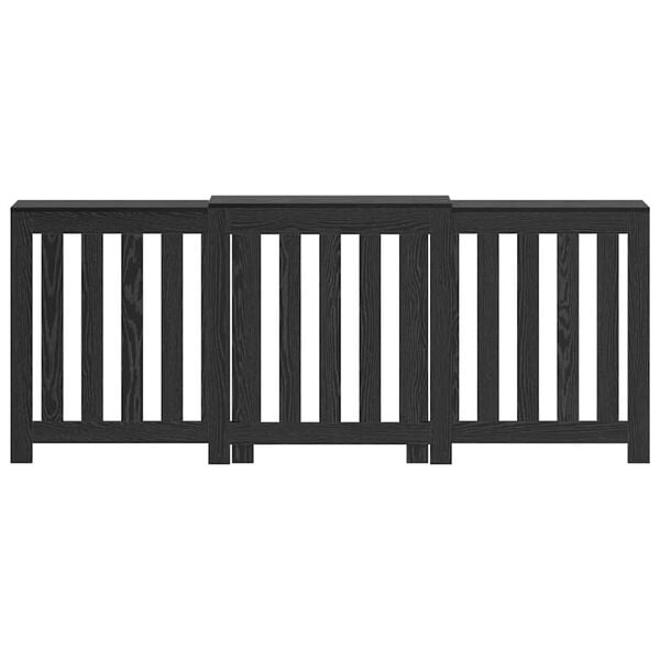 vidaXL Radiator Deksel Svart Eik 205 x 21,5 x 83,5 cm Konstruert tre