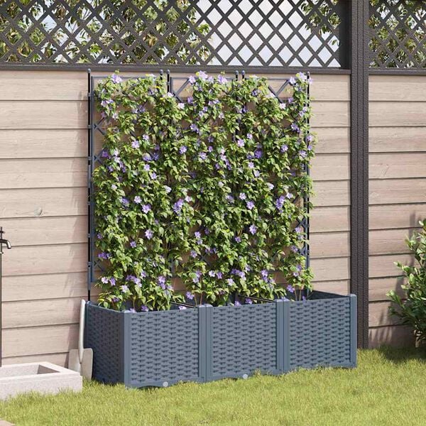 vidaXL Hageblomsterpotte 3 pcs Lys Gr&aring; 120 x 40 x 143 cm St&aring;l