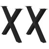 vidaXL Spisebordben X-formet 2 stk svart 90 x (72-73) cm stål