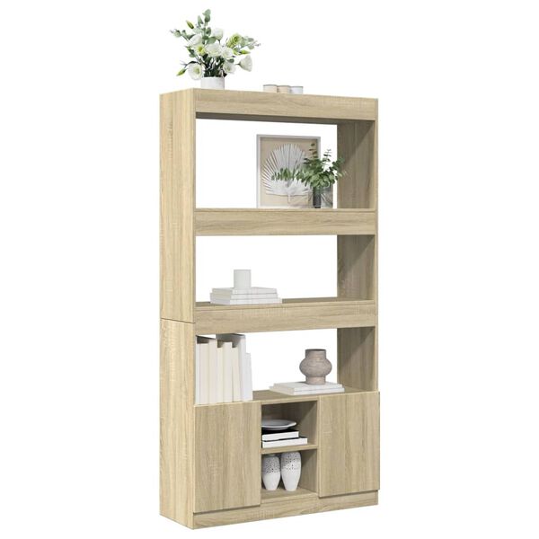 vidaXL Highboard sonoma eik 92x33x180 cm konstruert tre