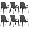 vidaXL Stablebare hagestoler 6 stk svart textilene-stoff