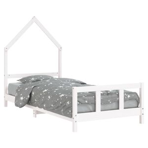 vidaXL Barnesengeramme hvit 90x190 cm heltre furu