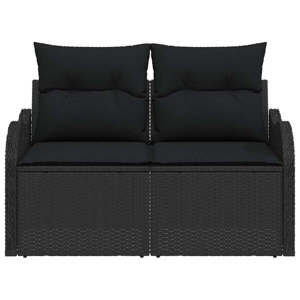 vidaXL Hagemøbelsofa Svart 121 x 62 x 69cm polyrotting