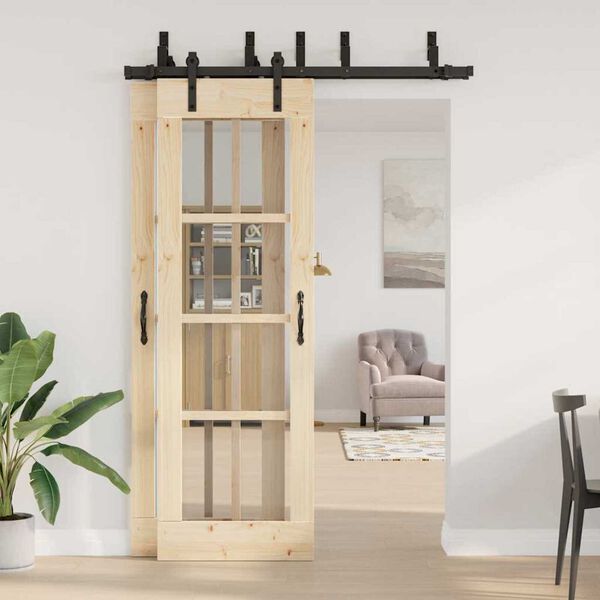 vidaXL Utstyr for skyvedør 152,5 cm stål svart