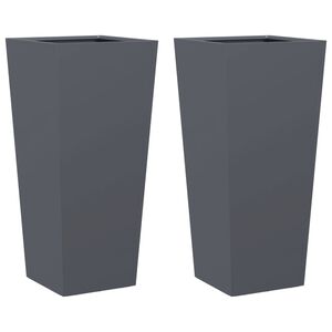 vidaXL Plantekasser 2 stk antrasitt 35x35x75 cm st&aring;l