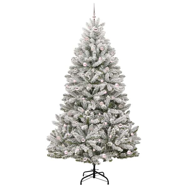 vidaXL Kunstig juletre med 300 LED Gr&oslash;nn og hvit 270 cm PVC og metall