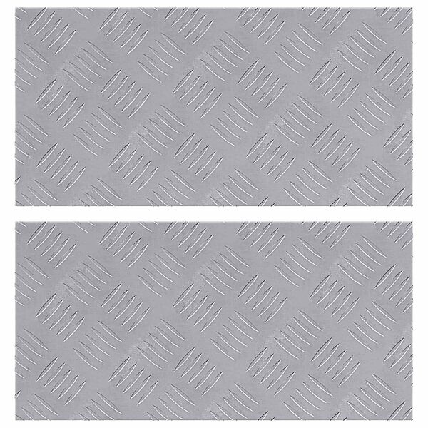 vidaXL Trinn Rektangul&aelig;r 2 pcs s&oslash;lv 50 x 25 cm Aluminium