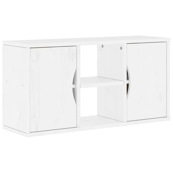 vidaXL TV-skap ODDA hvit 79x24x40 cm heltre furu