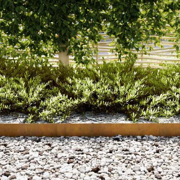 vidaXL Gjerdekant 30 pcs Brun 100 x 0.05 x 20 cm Cortenst&aring;l