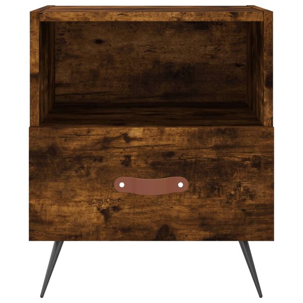 vidaXL Nattbord r&oslash;kt eik 40x35x47,5 cm konstruert tre