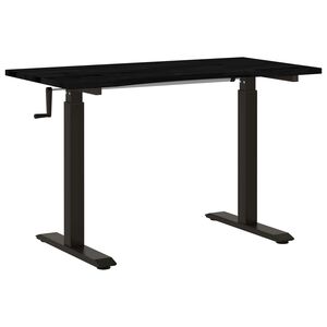 vidaXL Skrivebord Svart og M&oslash;rk Brun 120 x 60 cm Massivt Eiketre