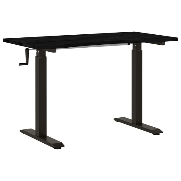 vidaXL Skrivebord Svart og M&oslash;rk Brun 120 x 60 cm Massivt Eiketre