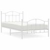 vidaXL Sengeramme i metall med hode- og fotgavl hvit 100x200 cm