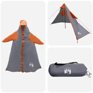vidaXL 2-i-1 Regn Poncho med Hette 262 x 126 x 130 cm Gr&aring; og Oransje