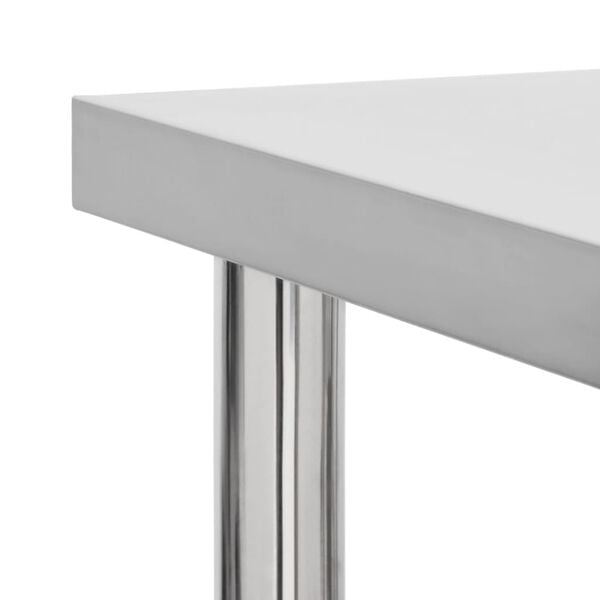 vidaXL Arbeidsbord for kjøkken med hjul 80x30x85 cm rustfritt stål