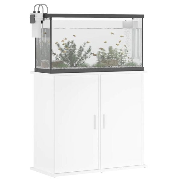 vidaXL Akvariumstativ hvit 81x36x73 cm konstruert tre