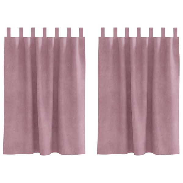 vidaXL Blendingsgardiner 2 pcs Mørk rosa 140 x 140 cm Fløyel