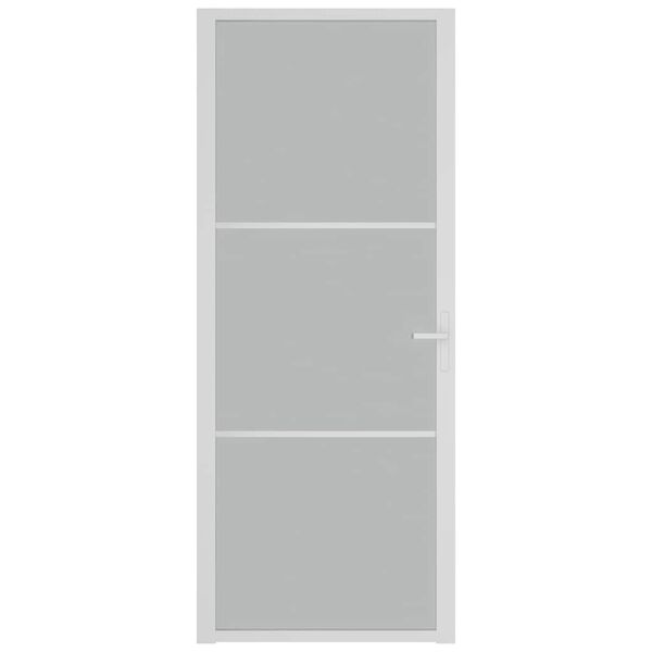 vidaXL Innerd&oslash;r 83x201,5 cm hvit matt glass og aluminium