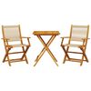 vidaXL Bistrosett 3 deler beige polypropylen og heltre