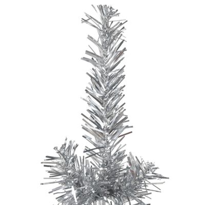 vidaXL Kunstig halvt juletre med stativ tynt sølv 210 cm