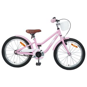vidaXL Barnesykkel 18 Tommer for 5-7 &aring;r gammel Lys rosa