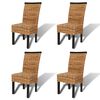 vidaXL Spisestoler 4 stk abaca og heltre mango