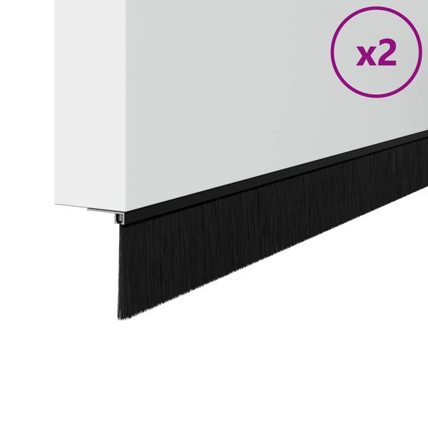 vidaXL Selvh&auml;ftende d&oslash;rb&oslash;rstetninger 2 pcs Svart 100 cm