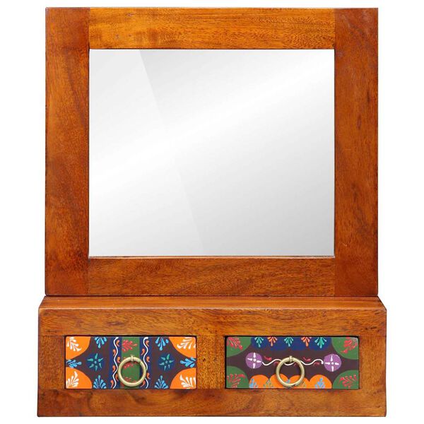 vidaXL Veggskap med skuff Brun 40 x 20 x 50 cm Massivt akasietre