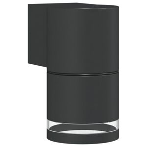 vidaXL Veggmontert utelampe svart st&oslash;pt aluminium