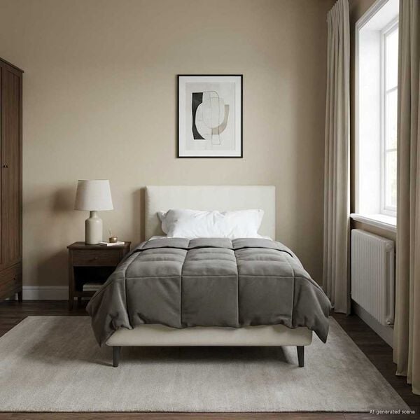 vidaXL Sommerdyne Quilted Lysegr&aring; 140 x 220 cm Mikrofiber