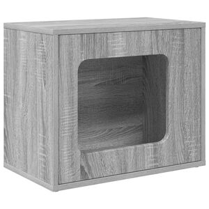 vidaXL Katt Hus Gr&aring; Sonoma 51 x 30 x 42,5 cm Konstruert tre